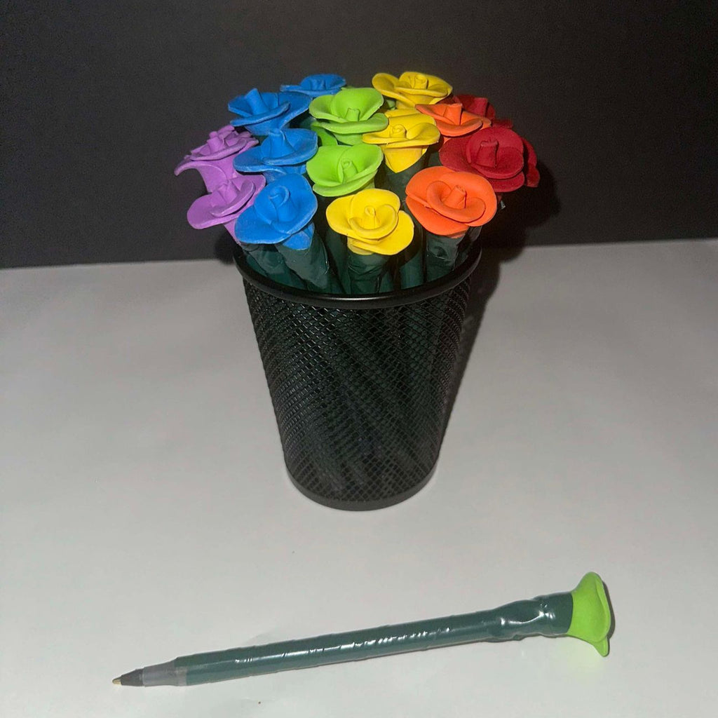 The Over the Rainbow Bouquet from the Wicked-esque Collection 21 Stem Rosy Writer Ink Pen Bouquet