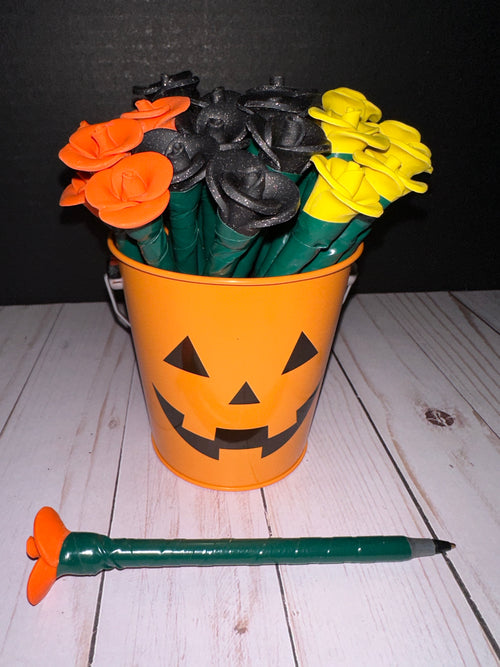 Halloween Rosy Writer 18 Stem Ink Pen Bouquet
